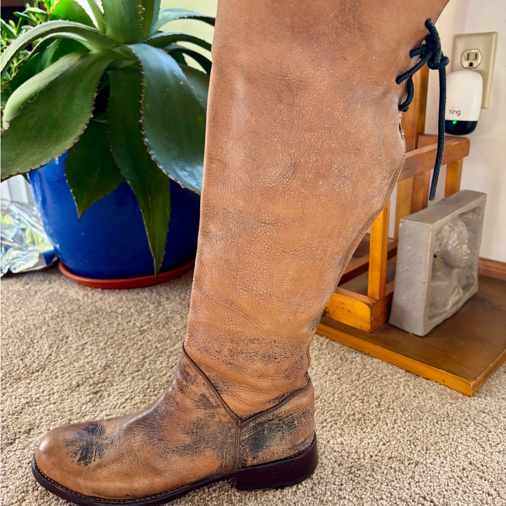 Bed Stu Manchester Tan Over the Knee Leather Boots